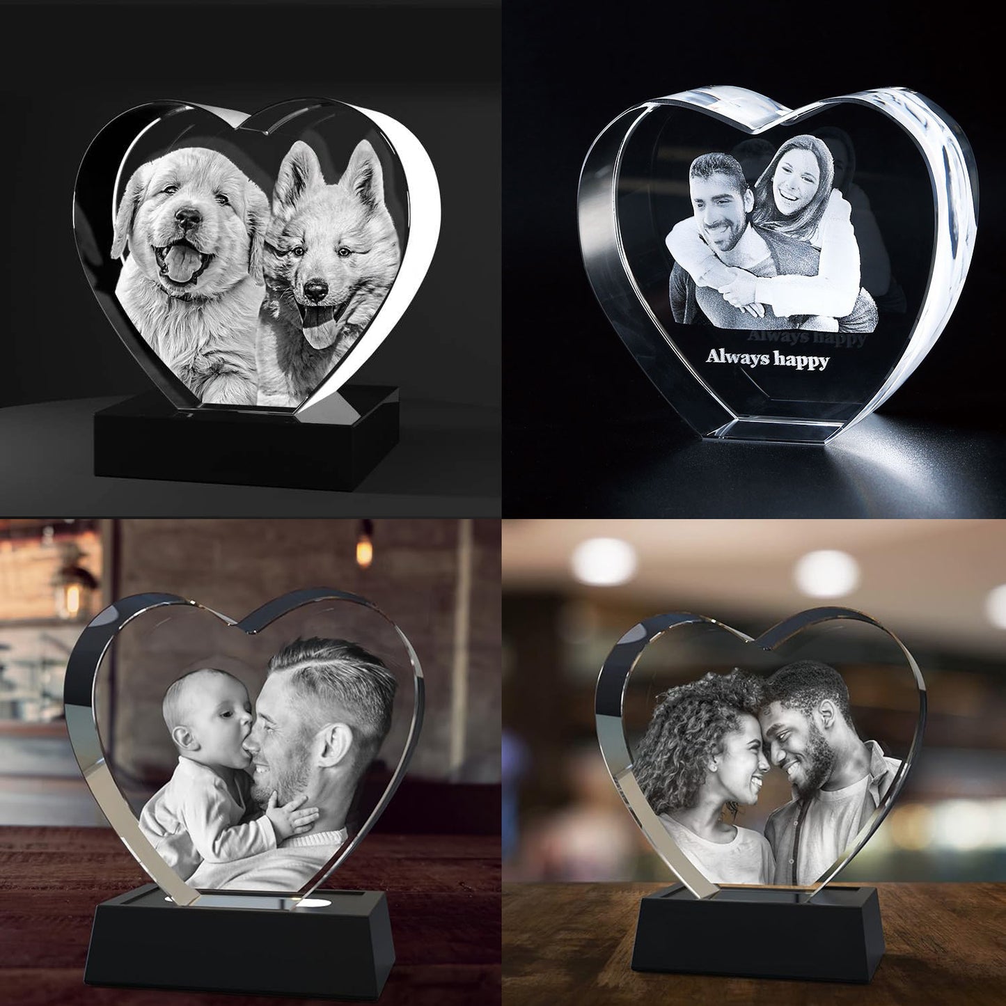 Personalized Custom 3D Holographic Photo Etched Engraved Inside The Crystal