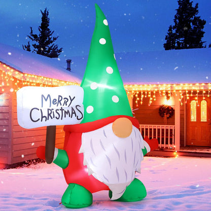 6 FT Christmas Gnome Inflatables Outdoor Decorations