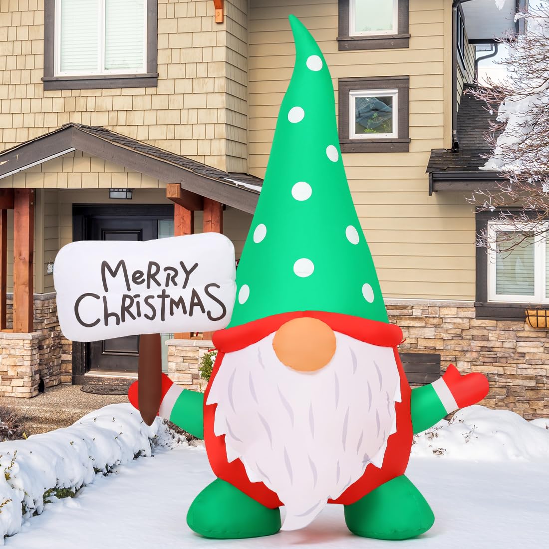 6 FT Christmas Gnome Inflatables Outdoor Decorations